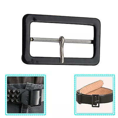 £4.69 • Buy 50mm Black Coat Belt Buckle Adjustable Fastener For DIY Clothing Craft Bag Strap