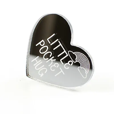 Little Pocket Hug Mirror Heart Token Miss You Note Isolation Gift For Loved One. • £11.99