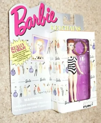 $3.89 • Buy Vintage NEW BARBIE Keychain Mattel Basic Fun ORIGINAL BARBIE BRUNETTE 1995