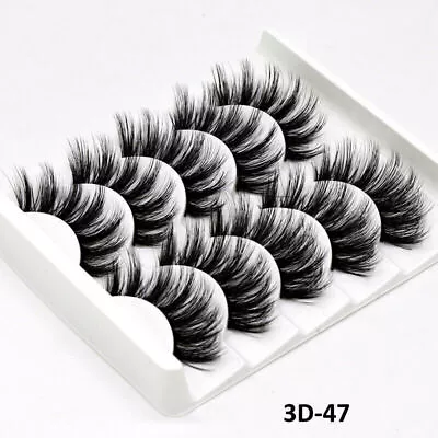 5/10 Pairs False Eyelashes Long Thick Natural Fake Eye Lashes Set Mink Makeup UK • £2.99