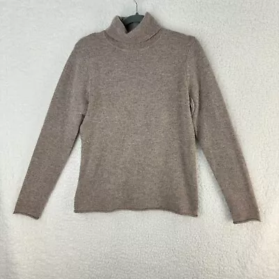 Magaschoni Beige 100% Cashmere Turtleneck Sweater Womens Long Sleeve Size Large • $34.99