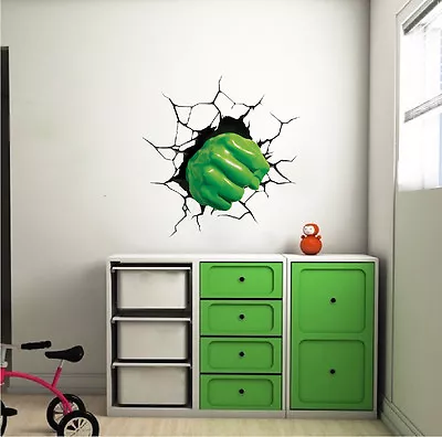 Hulk Smash Wall Decal Hulk Punch Wall Vinyl Sticker Marvel Wall Sticker S39 • $6.95