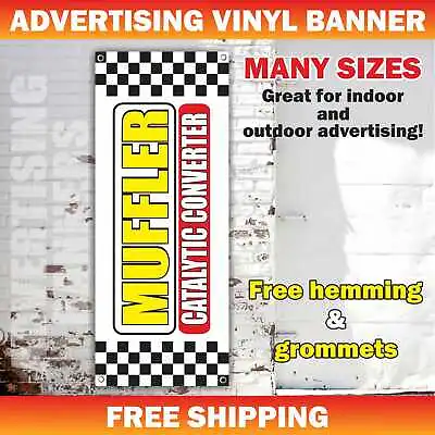 MUFFLER CATALYTIC CONVERTER Advertising Banner Vinyl Mesh Sign Car Auto Service • $129.95