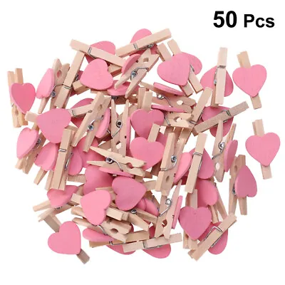 50PCS Photo Wood Clip Mini Clothes For Photo Cute Clothespins MINI WOODEN PEGS • £5.82