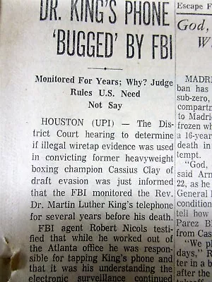 4 1969 Newspapers FBI  BUGS  Civil Rights Leader MARTIN LUTHER KING JR Telephone • $30