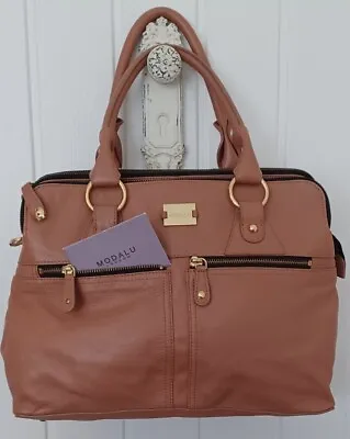 £55 • Buy Modalu Pippa Handbag Leather Salmon Coloured Shoulder Bag Original Dust Bag ❤