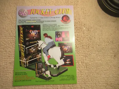 Odd Size 11- 8.5''  JOCKEY CLUB LOLO   ARCADE VIDEO GAME FLYER     • $8.49