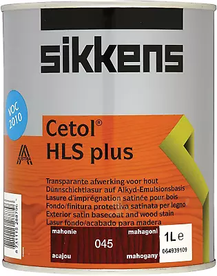 £24.90 • Buy Sikkens SIKCHLSPM 1L Cetol HLS Plus Translucent Woodstain Mahogany