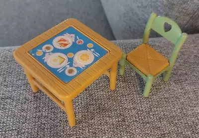 Vintage Fisher Price Loving Family Doll House Kitchen Flip Table And Chair RARE • $9.99