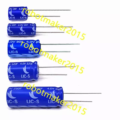 4.0V 20F/40F/80F/120F/250F/750F LIC Super Farad Capacitor Supercapacitor  • $11.49