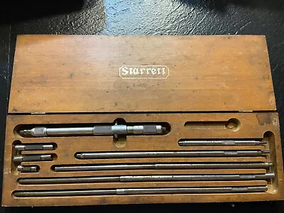 Vintage Starrett 124-C Solid Rod Inside Bore Micrometer Set • $79.99