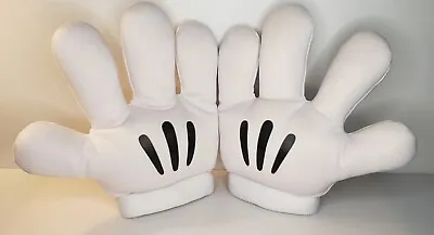 Disney Parks White Mickey Minnie Mouse Gloves Plush Mitts Hands Costume 11” • $15