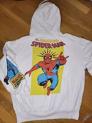Men's Marvel Spider-Man Hoodie Sweatshirt White Medium Graphic • $13