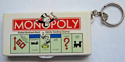 Monopoly Keychain Miniature Game Key Ring 1998 Hasbro Basic Fun Dog Hat Dice • $11.95