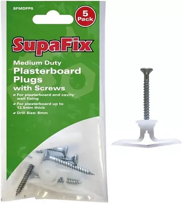 Plasterboard Fixings Cavity Hollow Wall  Anchors Plugs Incl Screws  • £2.49