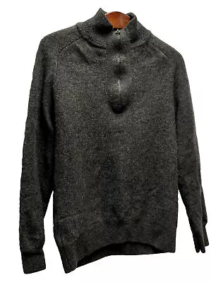 Mens Country Road Pure Wool Jumper - Size Medium M - 1/4 Zip - Dark Grey • $24.95