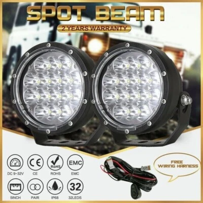 $72.99 • Buy 5inch Spotlights OSRAM LED Driving Lights Offroad 4WD Round Black SUV Headlights