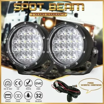 5inch Spotlights Pair LED Driving Lights Offroad 4WD Round Black SUV Headlights • $72.99