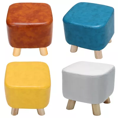 Mini Stool Low Chair Shoes Changing Footstool Upholstered Footrest Children Seat • £17.95