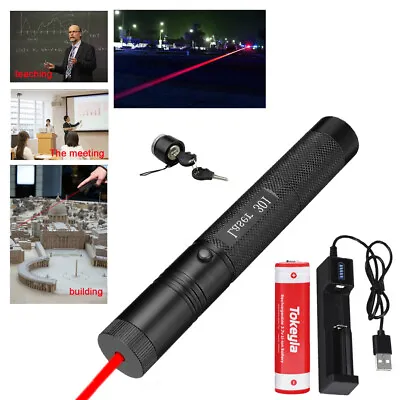Red Laser Pointer Rechargeable Laser Pointer Red Pen Visible Beam Light Lazer • $10.79