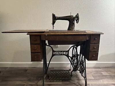 Antique 1920 Singer Sewing Machine 7 Drawer Cabinet Model 66 • $380