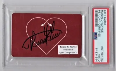 Ronald G Wayne Apple Co Founder Signed Apple ITunes Gift Card PSA/DNA #1 • $178.32
