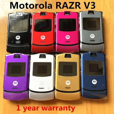 Original Motorola RAZR V3  Flip GSM Unlocked Bluetooth MP4 Video Mobile Phone • $21.56