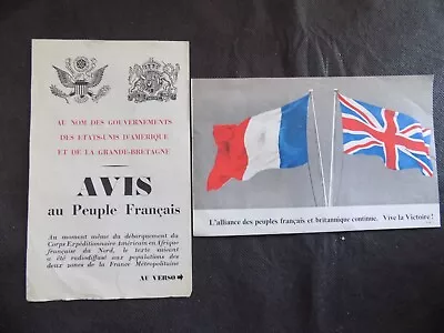 Air Leaflets Pair Dropped Over France 1942/3 By Raf • £9.99