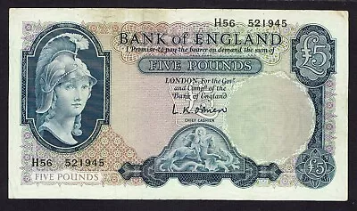 GB QEII - 1961 O'BRIEN B280 - £5 FIVE POUNDS LION & KEY BANKNOTE - 1st SERIES • £7.65