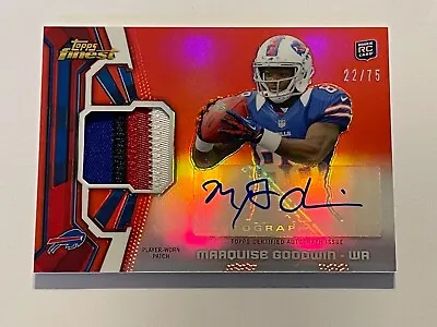 2013 Topps Finest Football Rookie Patch Auto #/75 - Marquise Goodwin RC - Bills • $30