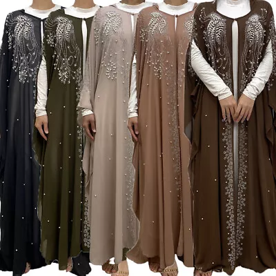 Abaya Women Muslim Dubai Long Robes Open Cardigan Kimono Hooded Moroccan Dresses • $40.15