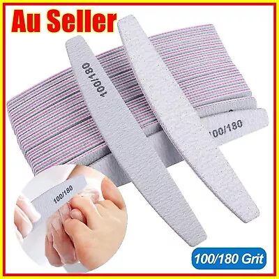 Professional Moon Dust Nail Files 100/180 Grit Natural Acrylic Manicure Pedicure • $3.95