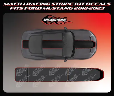 Mach 1 Racing Stripe Kit Vinyl Decals Fits Ford Mustang 2018-2023 • $299.99