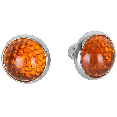 Pair Amber Glass License Plate Reflectors Vintage Harley Indian Motorcycle • $13.78