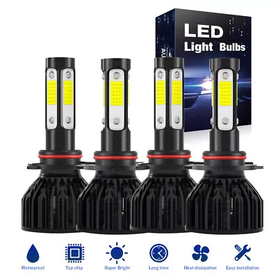 9005 9006 Led Headlight Bulbs Combo 300% Brightness 6500K Cool White Hi-Lo Beam • $49.99