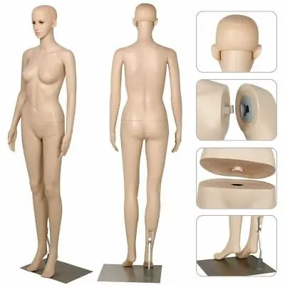 $136.91 • Buy Female Mannequin Plastic Full Body Display Head Turn Dress Form W/Base Women 176