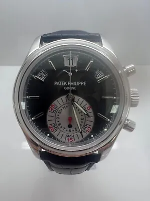 Patek Philippe Complications Calendar Chrono Auto Platinum Mens Watch 5960P-001 • $58900