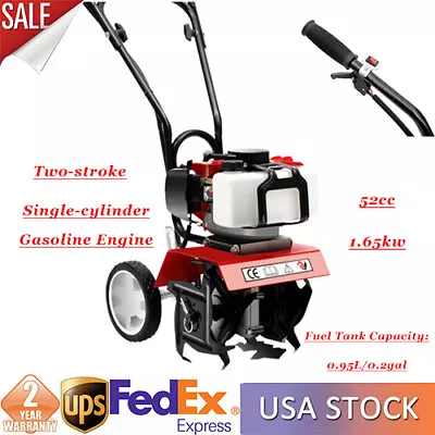 Mini Cultivator 52CC 2 Stroke Tine Tiller Garden Yard Gas Engine Air Cool Tiller • $159.60