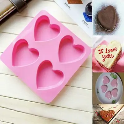 £2.49 • Buy Heart-shaped Silicone Mold Fondant Cake Decor Chocolate Mould Baking Soap Icing