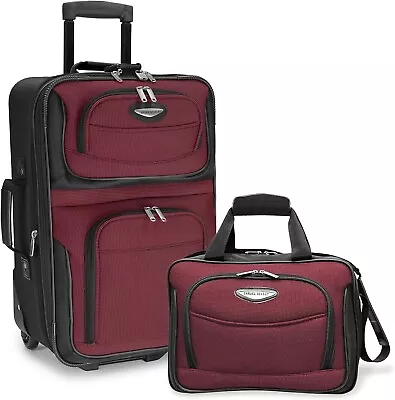 Amsterdam Two Piece Carry-On Luggage Set Red/Burgundy (Red) - TS6902R • $124.99