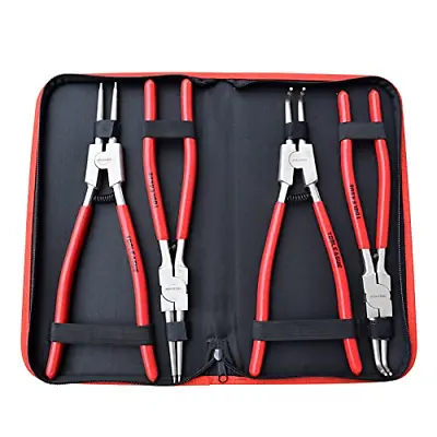 TOOLEAGUE 4 Pcs Snap Ring Pliers Set Circlip Pliers 13 Inches Heavy Duty For • $48.36