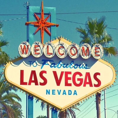 Retro Welcome Las Vegas USA Nevada Pub Shed Bar Man Cave Wall Metal SIGN 20cm • £5.99