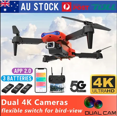 $54.99 • Buy RC Drone 4K HD Wide Angle Real-Time Camera Wifi FPV Live Foldable Quadcopter