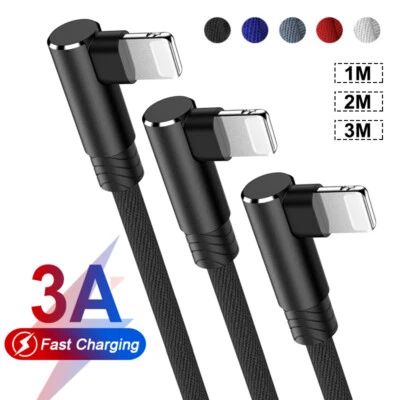 $7.56 • Buy 90° Elbow For IPhone 6 7 8 Plus X XR 13 12 11 Pro Quick Charge USB Charger Cable