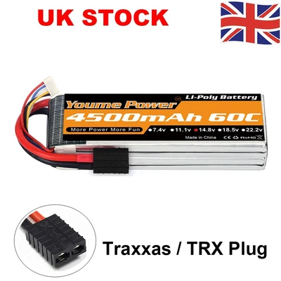 £35.69 • Buy Youme 14.8V 4S 4500mAh 60C TRX Lipo Battery For RC Car Drone Boat Helicopter UK
