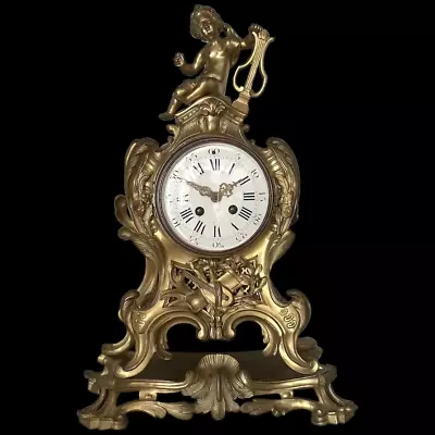 Exquisite French Louis XVI Ormolu Bronze Table/Mantel Clock With Putty • $2700