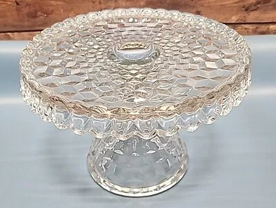 Vintage Fostoria American Clear Old Round Footed Cake Stand Rum Well 10'' EUC • $95