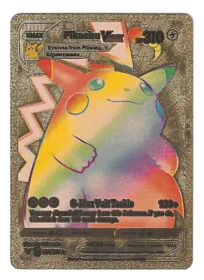 $3.79 • Buy Pikachu VMAX 044/185 Rainbow HP310 Pokemon Gold Foil Fan Art Card - NM