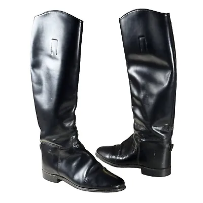 Marlborough Equestrian Leather Women's Size 7 Black Riding Boots • $99.99