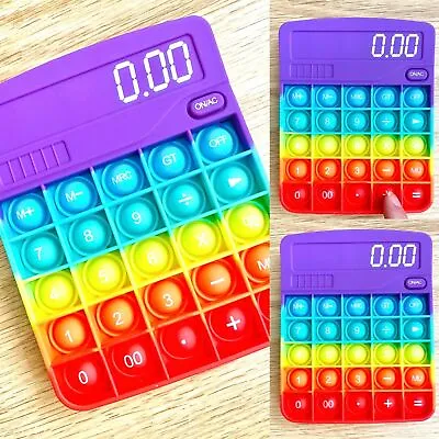 £4.21 • Buy Calculator Pop Popper Fidget Toy Push It Poppet Bubble Stress Autism Anxiety UK